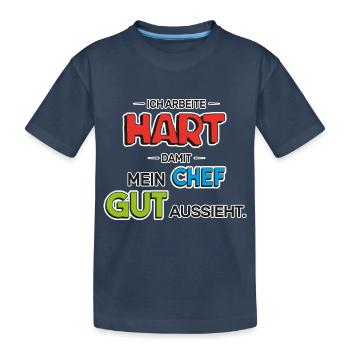 Der wahre Held im Büro - Kinder Premium Bio T-Shirt - Navy - Vorne