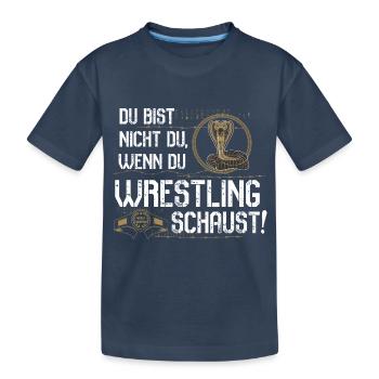 Wrestling schauen - Kinder Premium Bio T-Shirt - Navy - Vorne