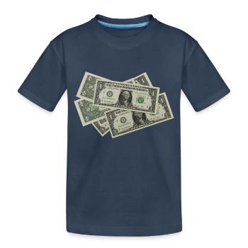 Geld - Dollar - Bargeld - Kinder Premium Bio T-Shirt - Navy - Vorne