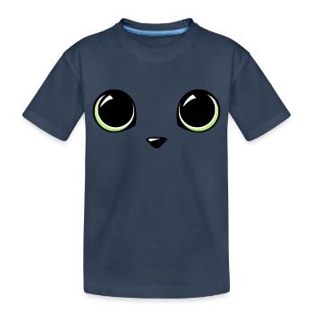 cat eyes - Kids' Premium Organic T-Shirt - navy - Front