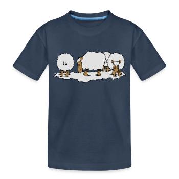 SCHAF Herde - Kinder Premium Bio T-Shirt - Navy - Vorne