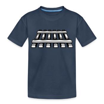 Schienen Gleis Strecke - Kinder Premium Bio T-Shirt - Navy - Vorne
