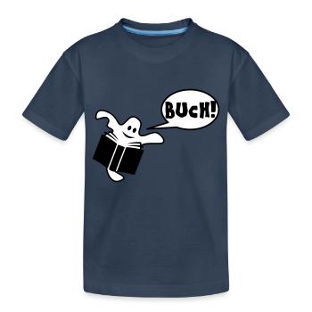 Buch - Kinder Premium Bio T-Shirt - Navy - Vorne