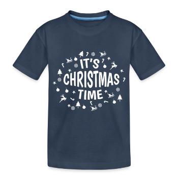 It's christmas time season - Kids' Premium Organic T-Shirt - navy - Front
