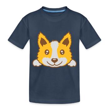 Mignon petit chien design - T-shirt bio Premium Enfant - bleu marine - Devant