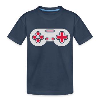Conception Retro Gamer Controller - T-shirt bio Premium Enfant - bleu marine - Devant
