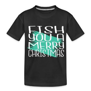 Présentez des tournois de pêche en cadeau mignons de mer - T-shirt bio Premium Enfant - noir - Devant