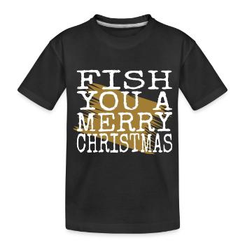 Tournois de pêche T-shirts de pêche à l’achigan - T-shirt bio Premium Enfant - noir - Devant