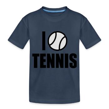I love Tennis - Kinder Premium Bio T-Shirt - Navy - Vorne