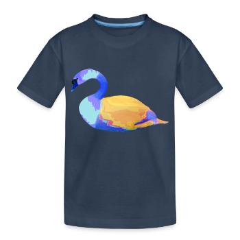 swan,colorful,painting,illustration - Kids' Premium Organic T-Shirt - navy - Front