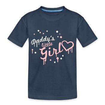 Daddys Little Girl Papas Mädchen Tropfen Graffiti - Kinder Premium Bio T-Shirt - Navy - Vorne