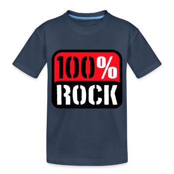 100% Percent Rock Heavy Metal Musique Texte Logo Fun - T-shirt bio Premium Enfant - bleu marine - Devant