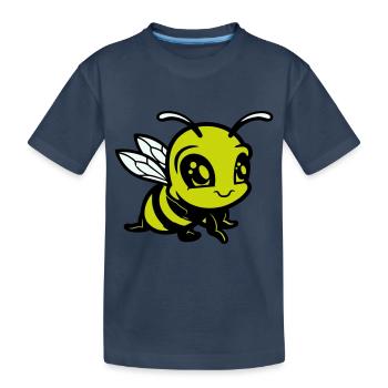 biene hummel comic - Kinder Premium Bio T-Shirt - Navy - Vorne