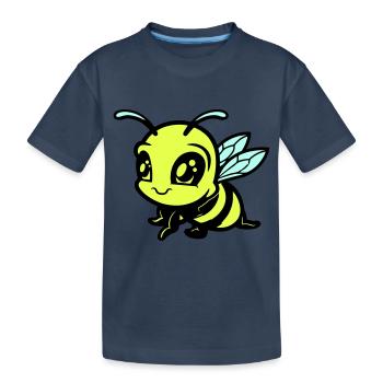 biene hummel comic - Kinder Premium Bio T-Shirt - Navy - Vorne
