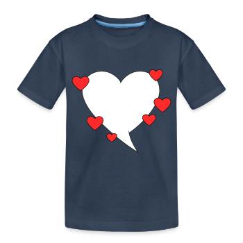 Bulle de dialogue avec des cœurs - T-shirt bio Premium Enfant - bleu marine - Devant