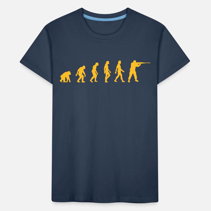 Die Evolution der Jäger Kinder Premium Bio T-Shirt
