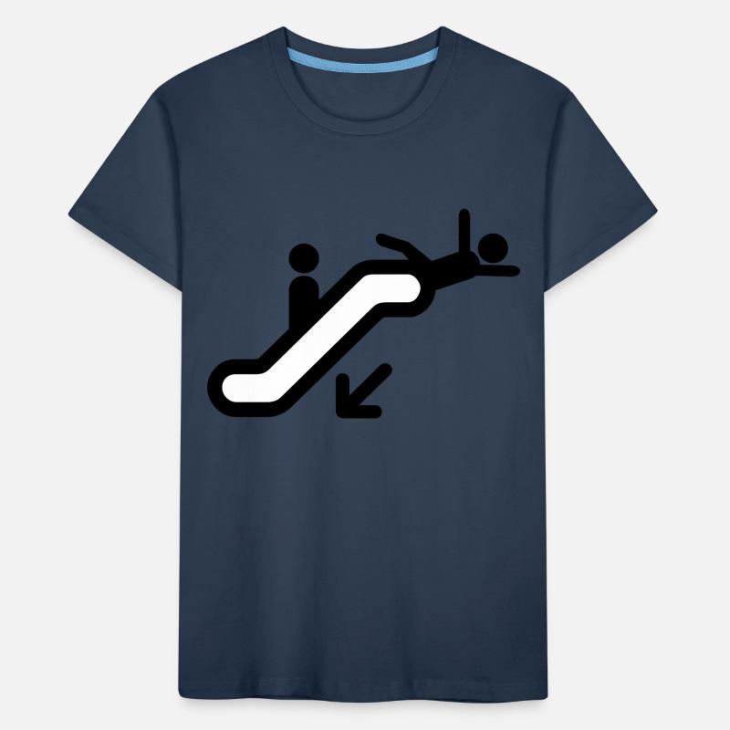 Rolltreppe Cartoon Comic Geschenkidee falsch Kinder Premium Bio T-Shirt