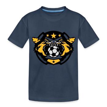 soccer soccer ball sports cougar logo - Kids' Premium Organic T-Shirt - navy - Front