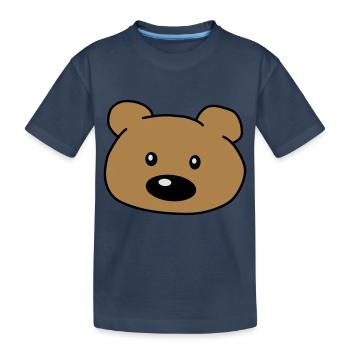 Mignon mignon mignon visage d’ours tête d’ours brune - T-shirt bio Premium Enfant - bleu marine - Devant