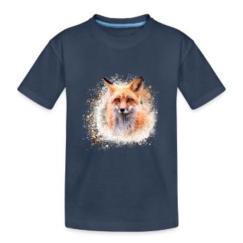 fox,graffiti,painting,fox,watercolor,brown - Kids' Premium Organic T-Shirt - navy - Front