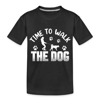 le temps de promener le chien - T-shirt bio Premium Enfant - noir - Devant