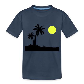 Palm Island - Kids' Premium Organic T-Shirt - navy - Front