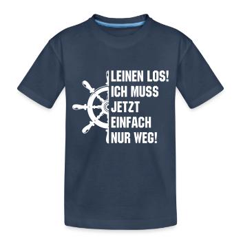 Leinen los - ich muss einfach nur weg - Kinder Premium Bio T-Shirt - Navy - Vorne