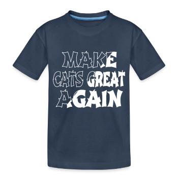 amusant j’aime les chats geek animal amour anti - T-shirt bio Premium Enfant - bleu marine - Devant