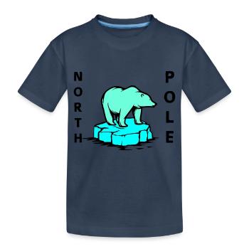 Polar Bear North Pole - Kids' Premium Organic T-Shirt - navy - Front
