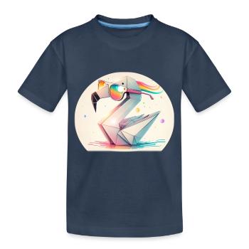 flamingo origami - T-shirt bio Premium Enfant - bleu marine - Devant