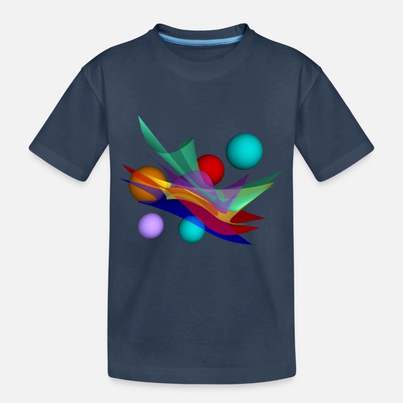 Design mit bicubic waves - Kinder Premium Bio T-Shirt - Navy