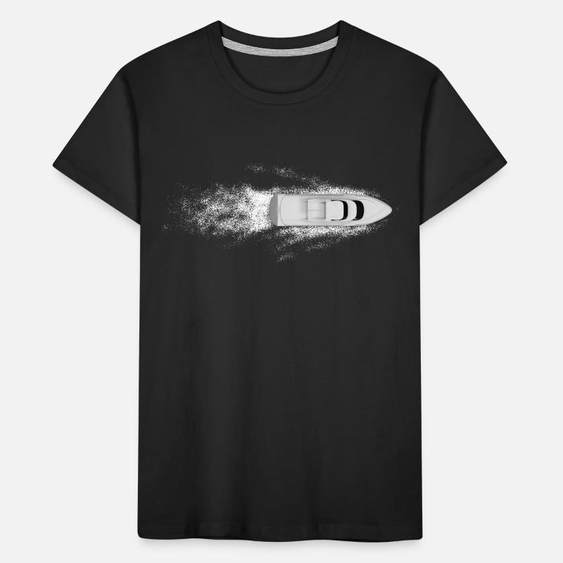 Super-fast motorboat makes waves from above Kids' Premium Organic T-Shirt