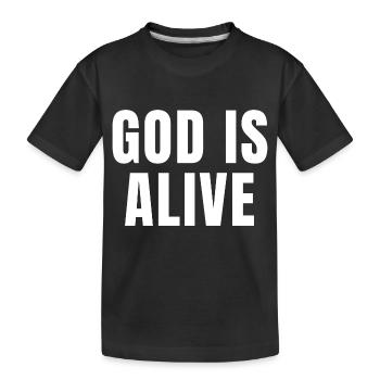 Gott lebt - Christliche Zitate - Kinder Premium Bio T-Shirt - Schwarz - Vorne