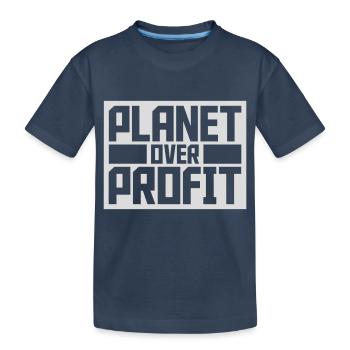 Planète sur le devis de profit - T-shirt bio Premium Enfant - bleu marine - Devant