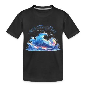 Soundwaves Waves Partitions de musique - T-shirt bio Premium Enfant - noir - Devant