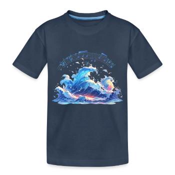 Soundwaves Waves Partitions de musique - T-shirt bio Premium Enfant - bleu marine - Devant