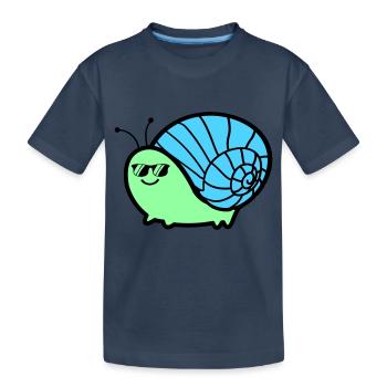 Snail Cool - Kids' Premium Organic T-Shirt - navy - Front