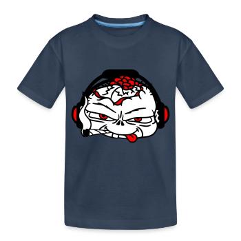 Cool DJ Zombie Mort-vivant Horreur Halloween Chef de fête - T-shirt bio Premium Enfant - bleu marine - Devant