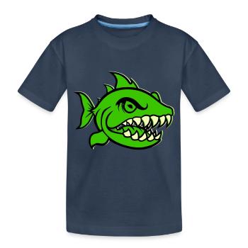 Piranha Bande dessinée Poisson - T-shirt bio Premium Enfant - bleu marine - Devant