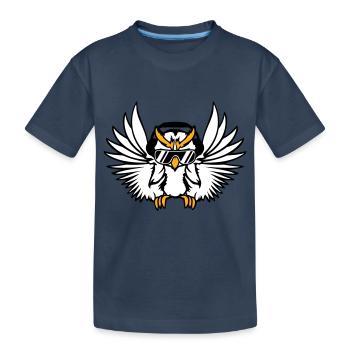 DJ Eule Sonnenbrille Kopfhörer Musik Club Party - Kinder Premium Bio T-Shirt - Navy - Vorne