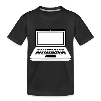ordinateur portable - T-shirt bio Premium Enfant - noir - Devant