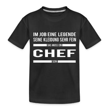 Chef - Kinder Premium Bio T-Shirt - Schwarz - Vorne