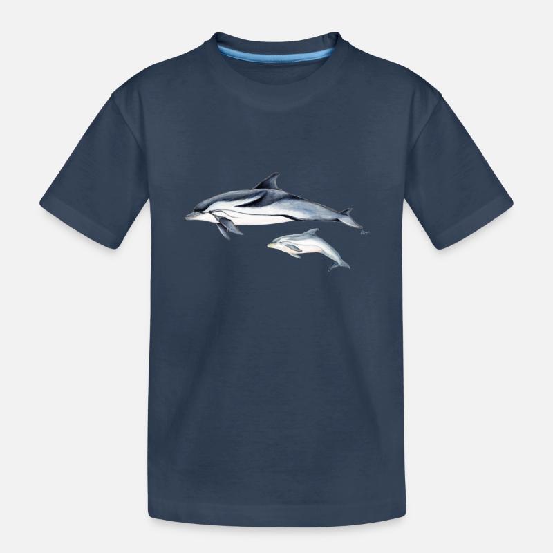 Liste Dolphin - dauphin rayé - dauphin - T-shirt bio Premium Enfant - bleu marine