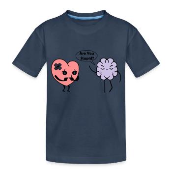 Learn Heart - Kids' Premium Organic T-Shirt - navy - Front