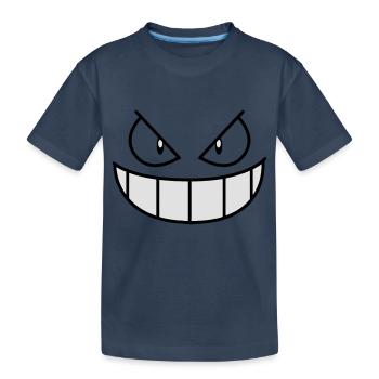 Gengar Gesicht - Kinder Premium Bio T-Shirt - Navy - Vorne
