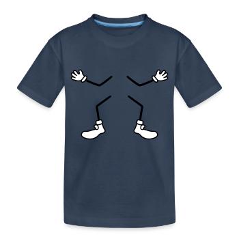 beine arme haende fuesse schuhe handschuhe comic c - Kinder Premium Bio T-Shirt - Navy - Vorne
