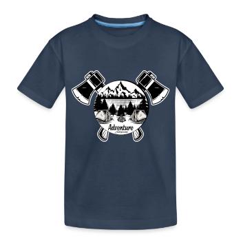 Camping d’aventure - T-shirt bio Premium Enfant - bleu marine - Devant