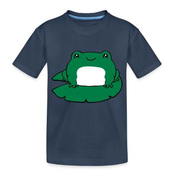 Grenouille sur nénuphar - T-shirt bio Premium Enfant - bleu marine - Devant