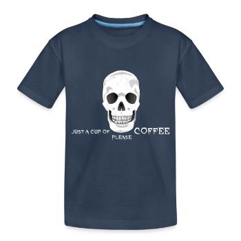 Caféine de café Crâne - T-shirt bio Premium Enfant - bleu marine - Devant