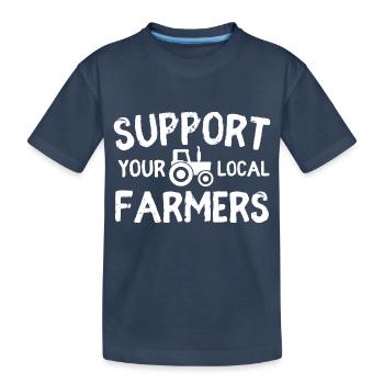 Soutenez vos agriculteurs locaux - T-shirt bio Premium Enfant - bleu marine - Devant